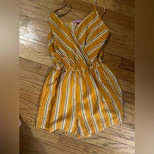 Yellow Striped Romper